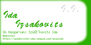 ida izsakovits business card